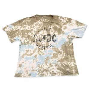 ACDC 🔆 70s style tie dye unisex band oversized tshirt